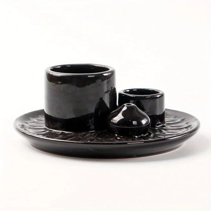 Morandi Ceramic Candle Holder & 4 in 1 Incense Burner – Palo Santo, Sage, Stick & Cone Holder