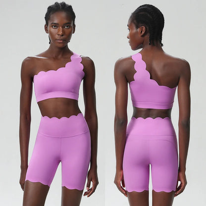 2PCS Women’s Seamless Yoga & Fitness Set – Sports Bra with Leggings & Gym Shorts Workout Outfit