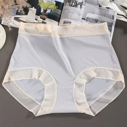 Women's XL-3XL Sexy Lace Panties - Plus Size Solid Color High Waist Seamless Briefs Lingerie