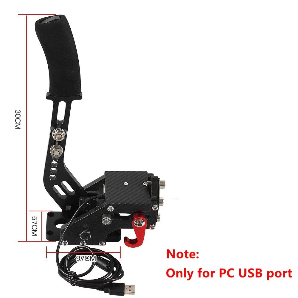 USB Handbrake for Racing Sim — Compatible with G25/27/29, T300, T500, Fanatec OSW, Dirt Rally PC Games, Red/Black/Blue HB-1009