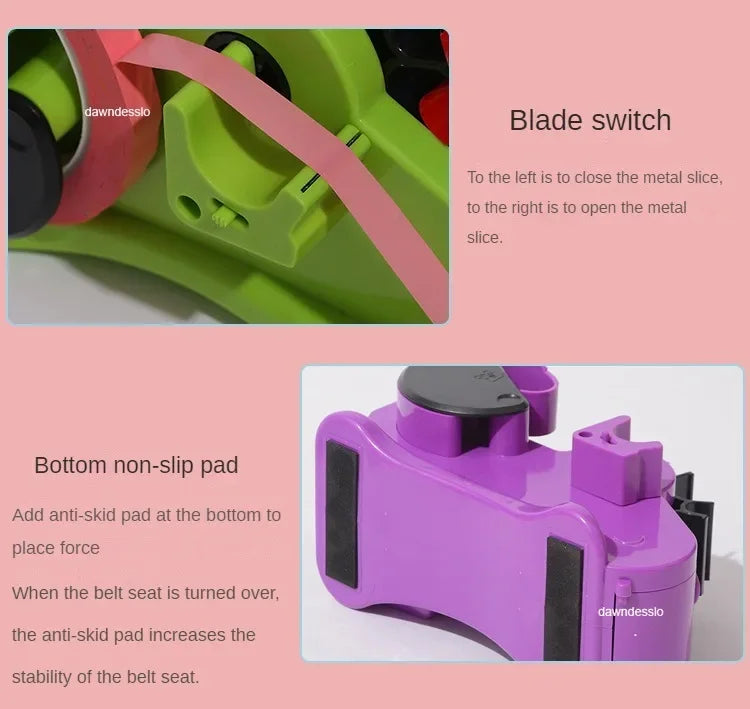 Semi-Automatic Multi-Roll Tape Dispenser – Reusable Thermal Tape Cutter with Storage Compartment