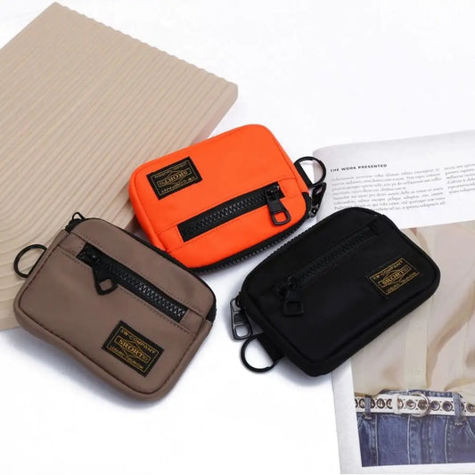 Casual Men's Canvas Coin Purse – Retro Zipper Wallet & Key Holder Small Money Bag for Youth