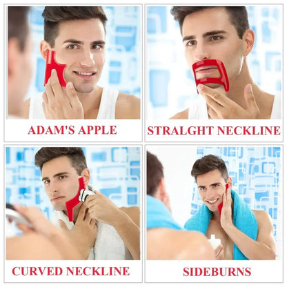 Haircut & Beard Grooming Kit – Neckline, Goatee & Hairline Shaping Template for Men, Barber Hair Cutting Tool