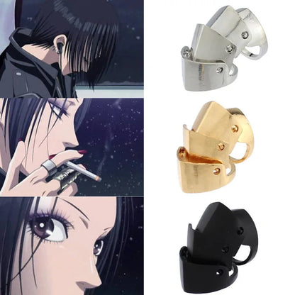 Anime Oosaki Nana Punk Gothic Armor Rings – Rock Scroll Knuckle Finger Jewelry for Men & Women Cosplay Gift