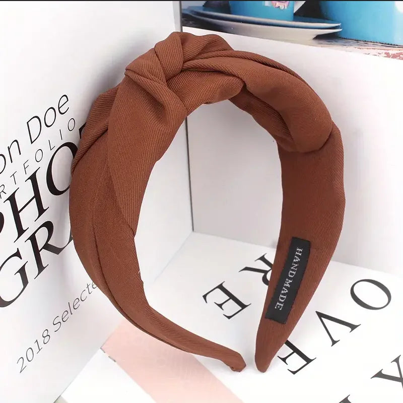 New Fashion Knotted Headbands for Women – Solid Color Cloth Hair Bands, Wide Soft Hair Hoop, Hair Accessories for Girls