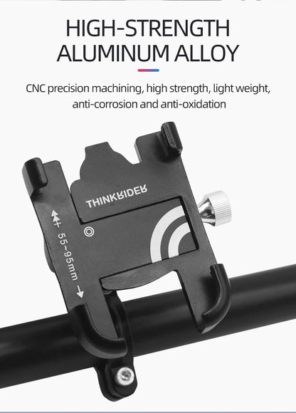 ThinkRider Anti-Vibration Bicycle Phone Mount for Mountain & Road Bikes – Navigation & Mobile Stand for E-Bikes
