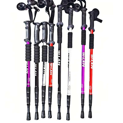 Collapsible Lightweight Hiking Trekking Poles — Adjustable Anti-Shock Walking Sticks for Men and Women