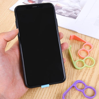 Universal Mobile Phone Grip Holder: Finger Ring Support & Desktop Mount Stand Bracket - Plastic Cellphone Handheld Bracket for iPhone & Samsung