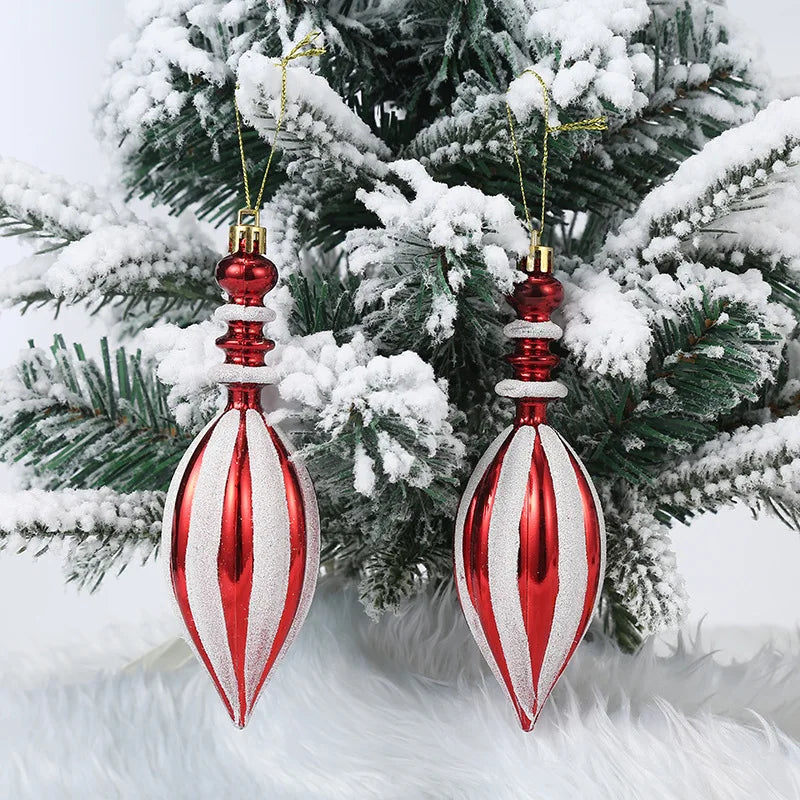 Christmas Tree Hanging Ornament – Red & White Candy Cane Pendant for Xmas, Home Decor & New Year 2024