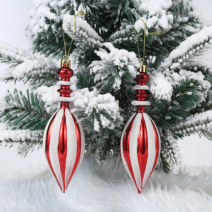 Christmas Tree Hanging Ornament – Red & White Candy Cane Pendant for Xmas, Home Decor & New Year 2024