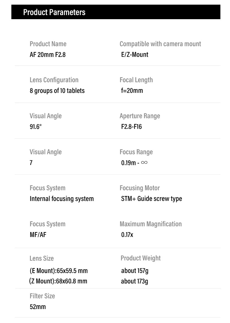 Viltrox AF 20mm F2.8 Full Frame Lens – Ultra Wide-Angle Fisheye for Sony E ZVE10, A7, A7II, A7III, Nikon Z30, Z50