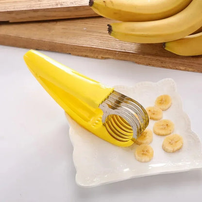 Stainless Steel Kitchen Accessories: Banana & Fruit Slicer, Vegetable & Sausage Cutter - Salad & Sundae Cooking Tools
