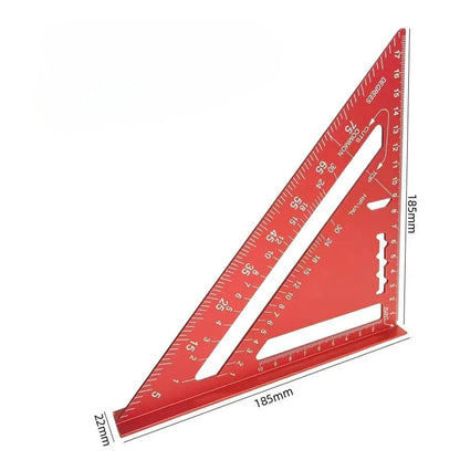 7 Inch Aluminum Alloy Triangle Ruler — Metric Angle Protractor Speed Square for Woodworking