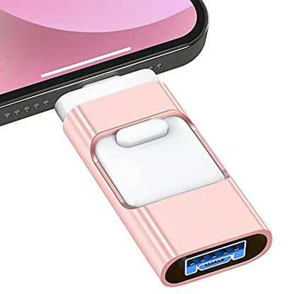 3-in-1 USB Flash Drive for Phone – 2TB, 1TB, 512GB, 256GB, 128GB USB 3.0 Stick, Memory Expansion for Photos and Files