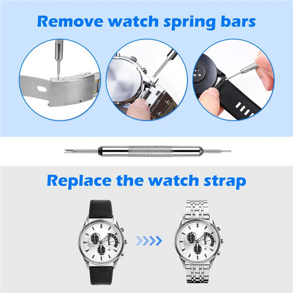 26PCS Watchband Adjustment & Repair Tool Kit — Portable Back Cover Opener Set for Professional Watchmakers