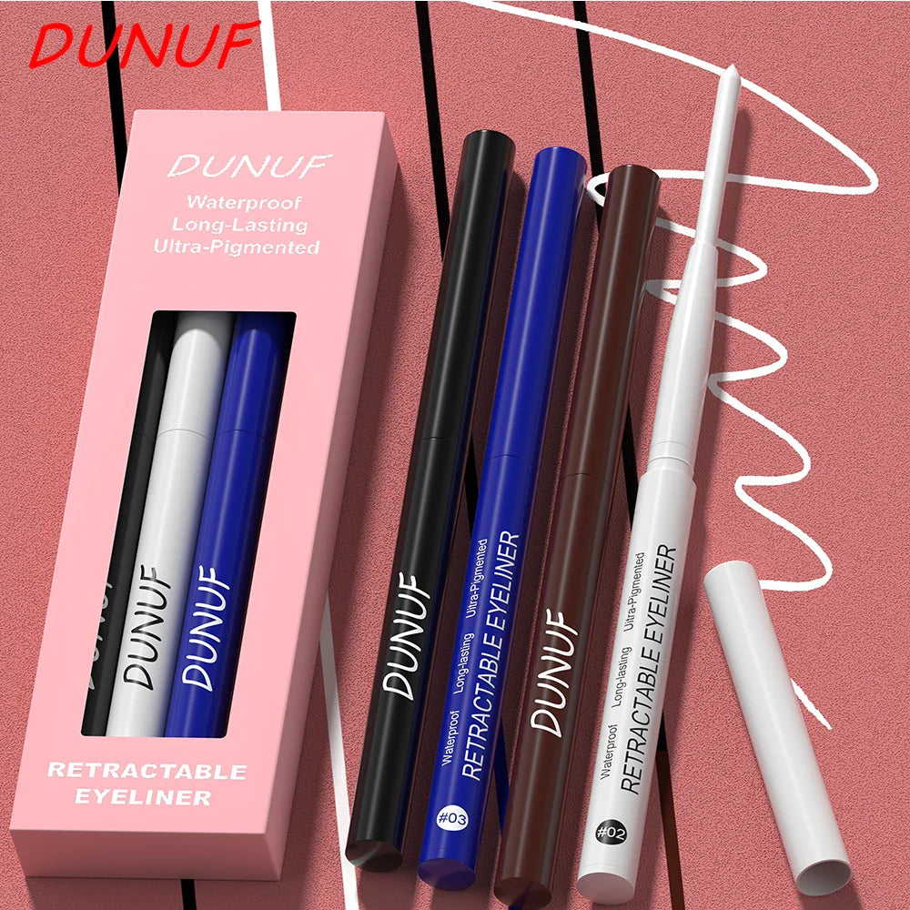 DUNUF 4-Pack Waterproof Eyeliner Pencils – Soft, Sweat-Proof, Non-Smudging & Easy-to-Use for Beginners