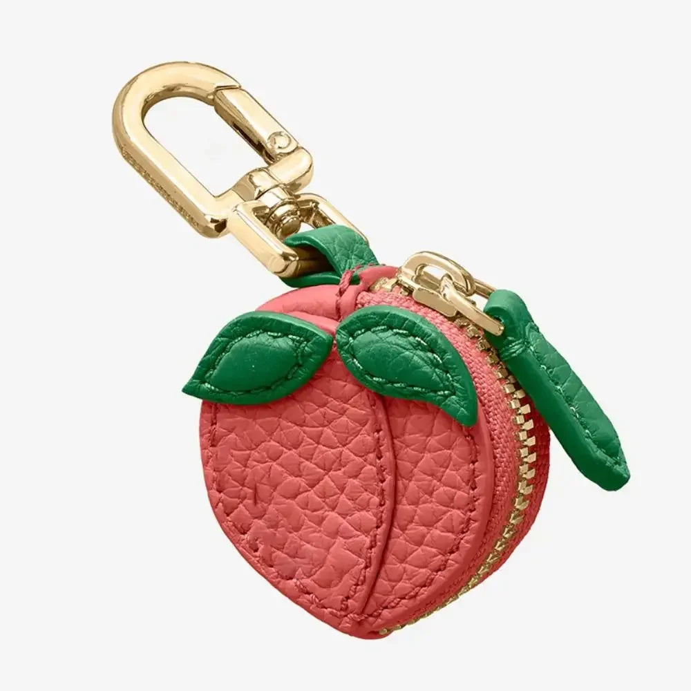 Mini Cherry & Strawberry Coin Purse – Cute PU Leather Keychain Bag for Earphones and Small Storage, Korean Style