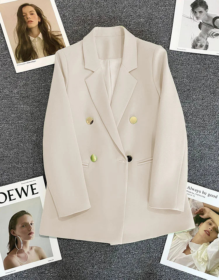 2023 Women's Elegant Single Button Blazer – Slim Fit Long Sleeve Office Jacket for Autumn & Winter