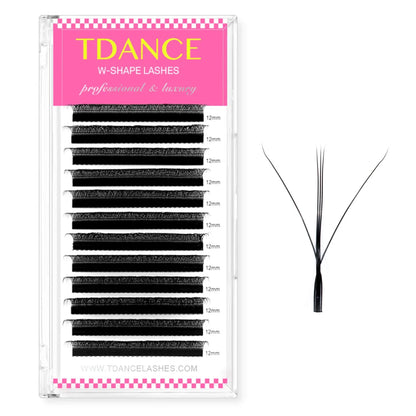 TDANCE 3D–6D Premade Fan Eyelash Extensions – W Style Faux Mink Soft Bloom Automatic Flowering Volume Lashes for Natural Salon-Quality Look