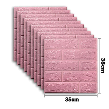 10pcs 3D Foam Wall Stickers – Self-Adhesive Waterproof Peel-and-Stick Brick Wallpaper for Interior Decoration