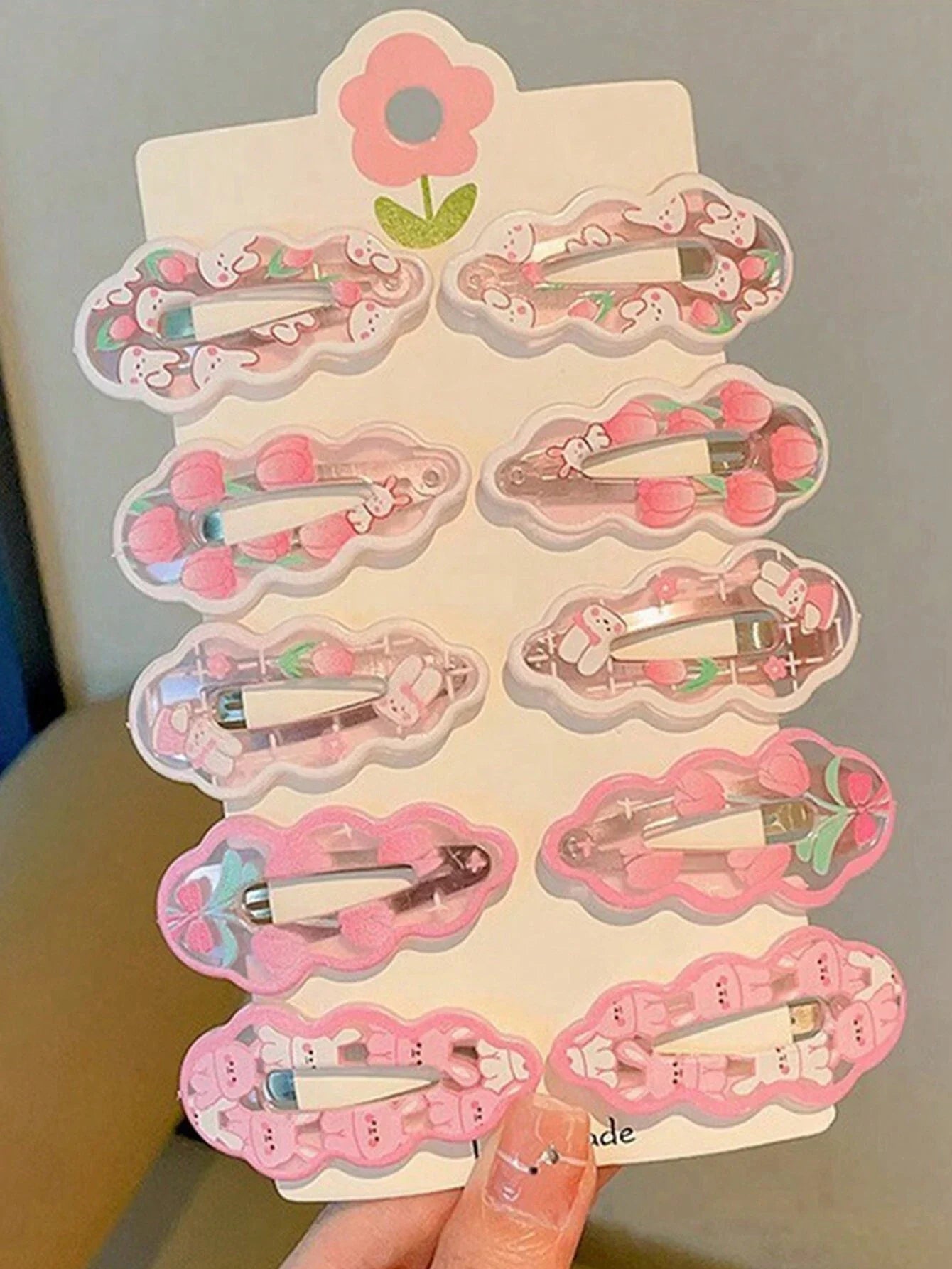 Cute Pink Rabbit Hair Clips - Bangs & Side Hair Clips for Daily Wear, School & Girls' Hair Accessories