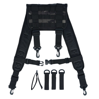 Tactical Police Suspenders — Adjustable Duty Belt Harness with 4 Tool Belt Loops for Law Enforcement