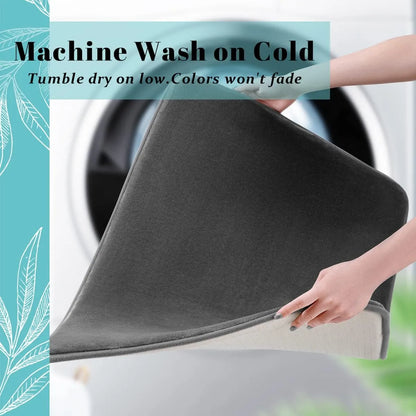 Super Absorbent Coral Velvet Bathroom Floor Mat with Anti-Slip Backing: Ideal for Bathrooms and Entryways