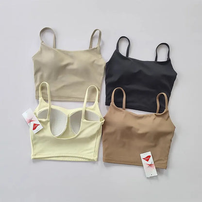 Women's Sports Bra Top with Push-Up Fitness - Fixed Pad Yoga Bra Underwear - Breathable Running Vest for Gym Wear
