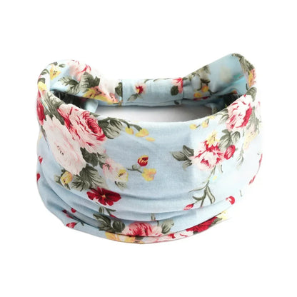 Bohemian Wide Cotton Stretch Headbands for Women – Turban Style Hairbands, Bandana Headwrap Hair Accessories