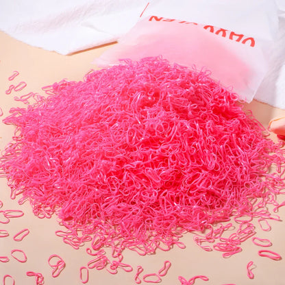 500/1000/2000PCS Colorful Disposable Rubber Hair Ties – Ponytail Holders for Girls & Kids Hair Accessories