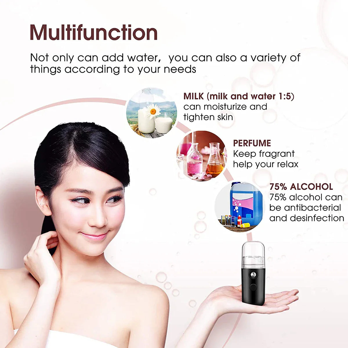 30ml Mini Humidifier – Portable and Rechargeable Facial Steamer, Wireless Nano Personal Face Hydrating Sprayer, Cool Mist Maker