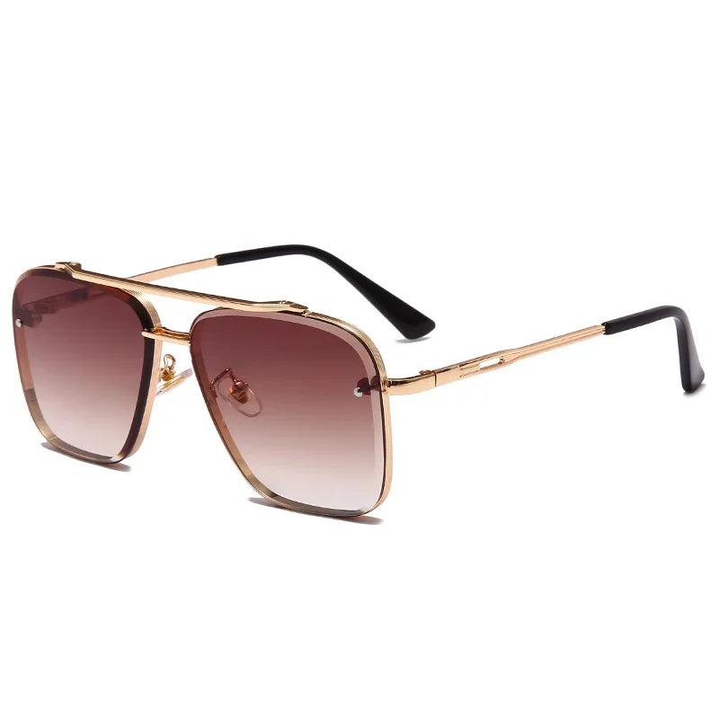 Classic Square Sunglasses — Vintage Metal UV400 Shades for Men & Women, Fashion Brand Design
