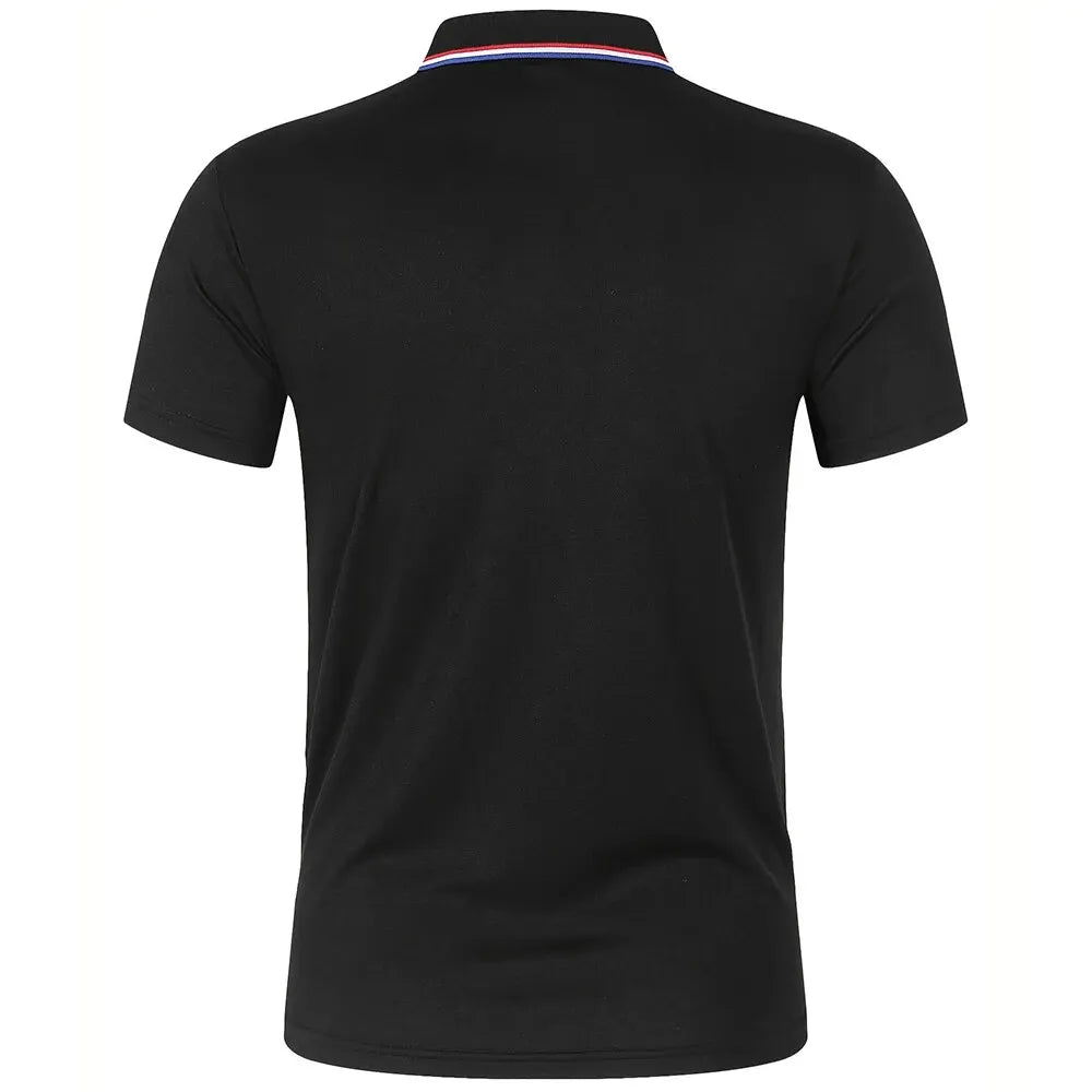 Men’s Summer Casual Polo Shirt - Breathable Solid Color Short Sleeve T-Shirt for Comfortable Everyday Wear