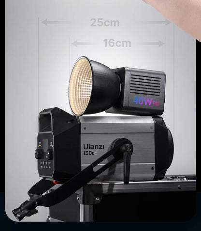 Ulanzi L024 40W RGB Video Light – 2500-6500K Bi-Color, 0-359° RGB COB Light with Mini Bowens Mount & 3400mAh Fill Light
