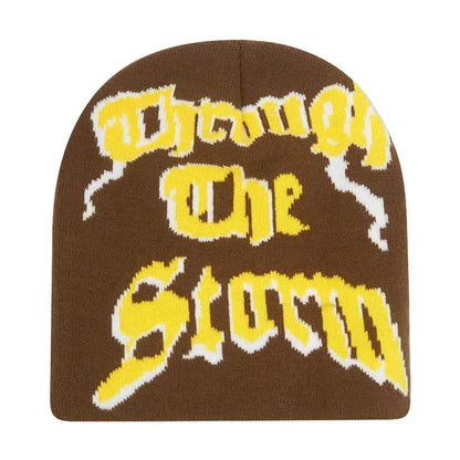 Y2K Letter Knitted Beanie Cap – Unisex Winter Autumn Warm Ski Skullcap, Hip Hop Streetwear Ear Cover Hat for Men & Women