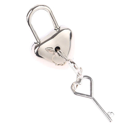 Heart-Shaped Mini Padlock with Key – Luggage, Jewelry Box, Diary, and Suitcase Lock for Travel and Wedding