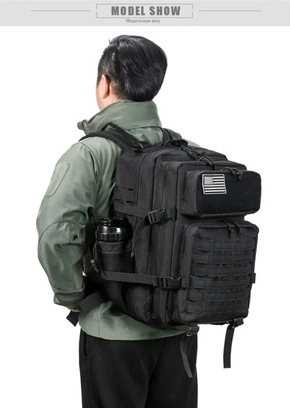 25L/45L Tactical Backpack for Men & Women – Outdoor Hiking Molle Daypack, School & Gym Rucksack with Dual Cup Holders
