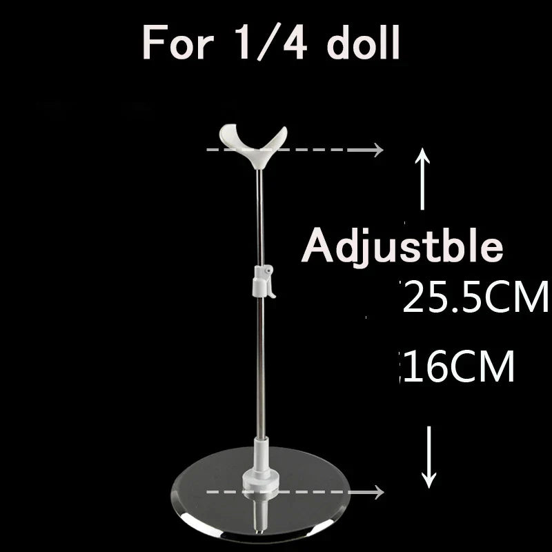 Adjustable Stainless Steel Doll Stand — 1/3, 1/4, 1/6 Universal Display Holder for BJD Dolls
