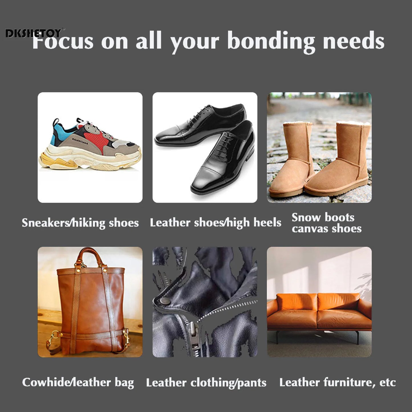 60ml Super Strong Shoe Glue, DIY Repair Adhesive, Waterproof Sneaker & Boot Sealer, Fast Leather Repair