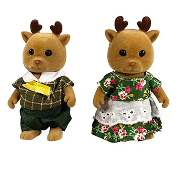 Simulation Forest Rabbit Family Playset – Mini DIY Rabbit & Bear Figure Toys for Kids Gifts