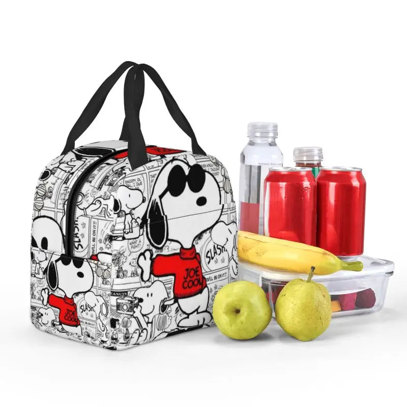 Custom Cute Snoopy Cartoon Insulated Lunch Tote Bag – Portable Thermal Cooler for Women, Work, School & Travel