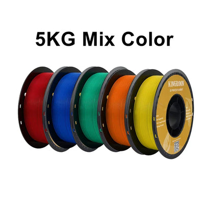 KINGROON PETG 3D Printer Filament 1.75mm – 5KG/10KG Mix Color Rolls for FDM 3D Printing (1kg/roll)