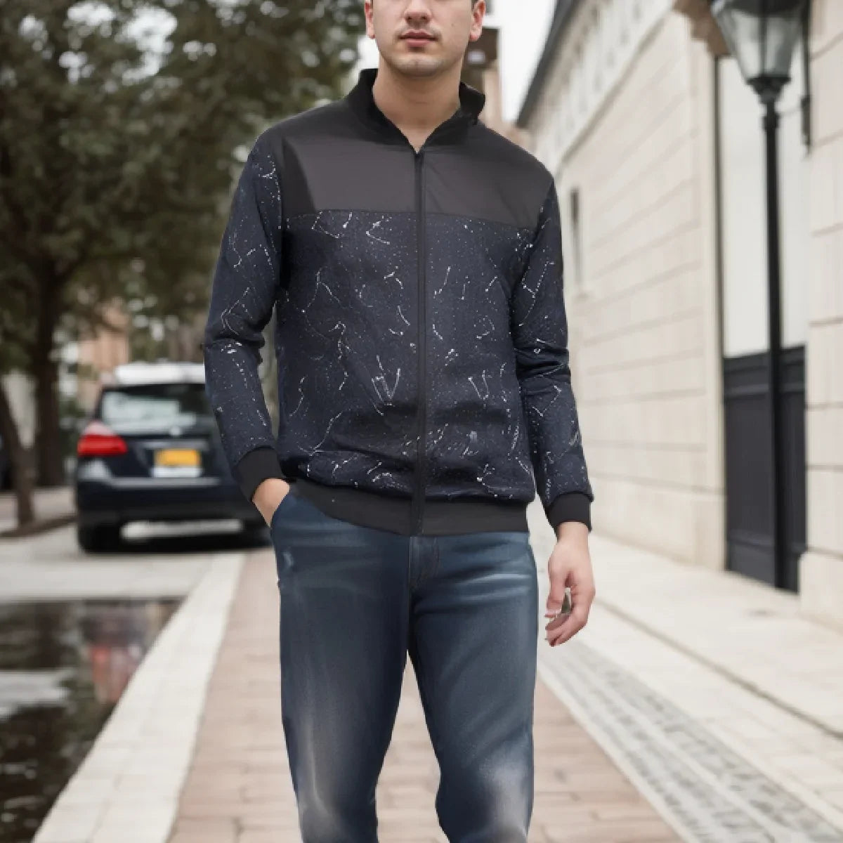 2024 Men's Spring Autumn Jacket – Short Loose Baseball Collar, Solid Color, Business Casual Thin Coat