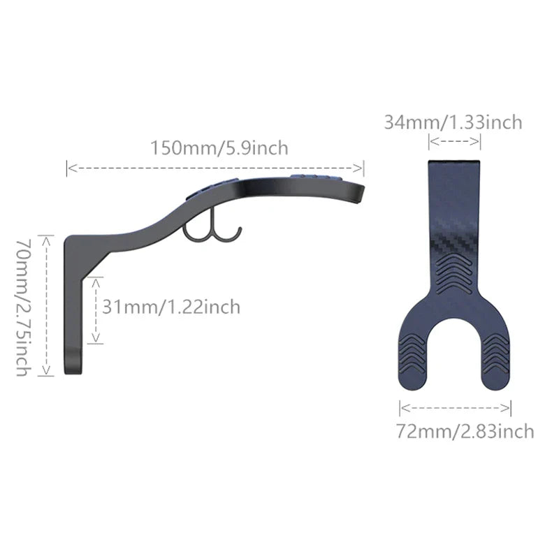 Motorcycle Helmet Hook Rack - Multipurpose Wall Mount Hanger for Luggage, Jackets, Kitchen Cabinets and Shelves