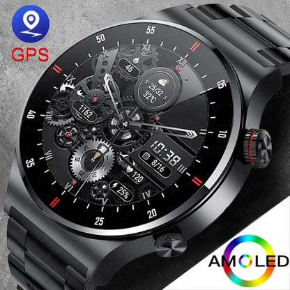 2024 GPS ECG+PPG Smartwatch for Men — Bluetooth Call Sports Bracelet with NFC, Waterproof, Custom Watch Face for iOS & Android
