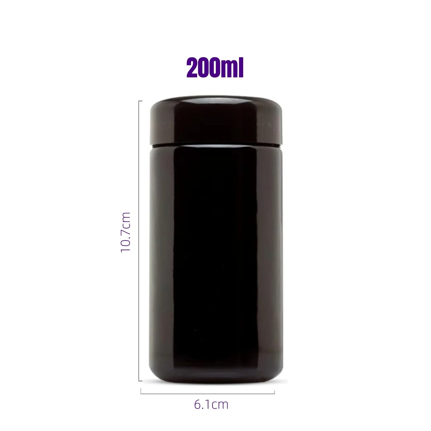 Airtight UV Glass Jar — Smell-Proof 1/2oz-1L Container with 2-Way 62% Humidity Pack to Keep Goods Fresh