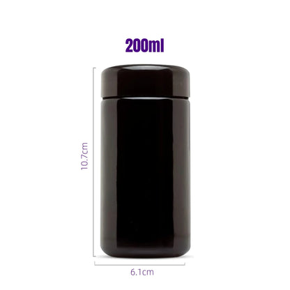 Airtight UV Glass Jar — Smell-Proof 1/2oz-1L Container with 2-Way 62% Humidity Pack to Keep Goods Fresh