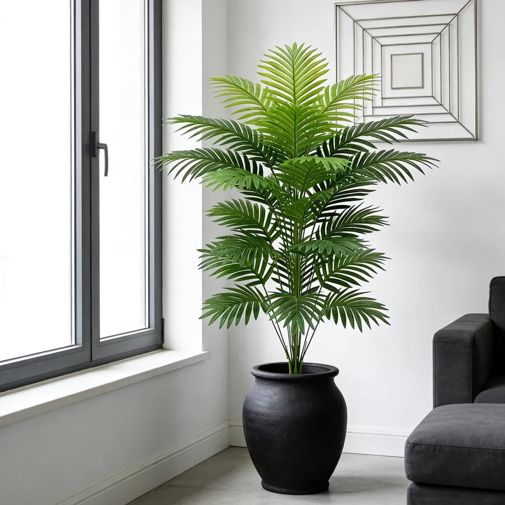 60-80cm Artificial Palm Tree - Faux Monstera & Maranta Leaves for Indoor Home Decor