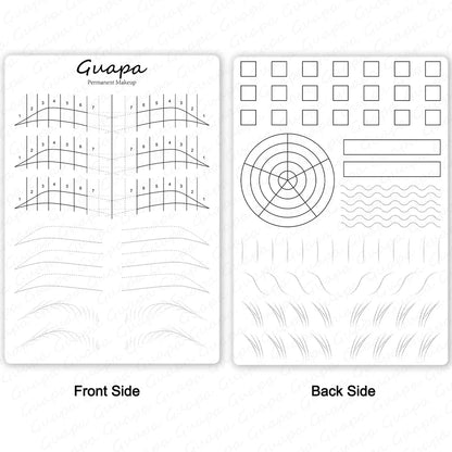 Silicone Practice Skin for Permanent Makeup — Double-Sided Latex Sheet with Brows Design for Hair Stroke Training