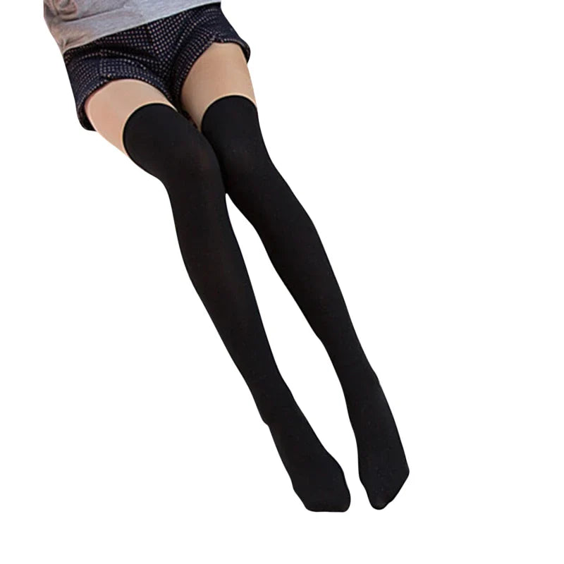 Sexy Striped Thigh High Socks for Women – Long Nylon Over Knee Stockings & Leg Warmers